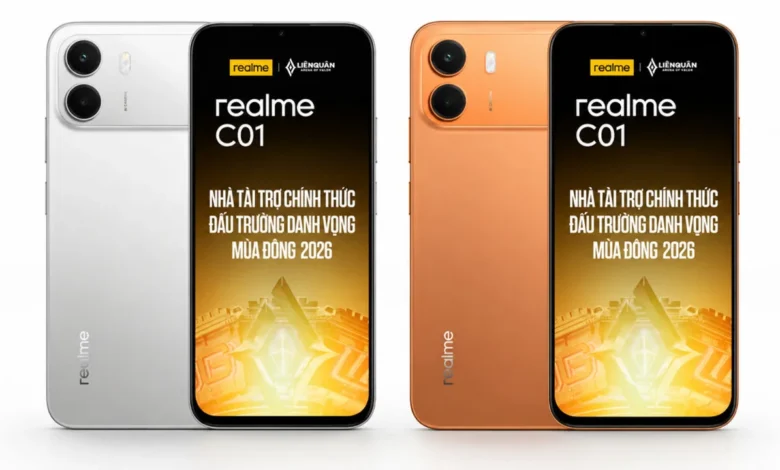 The Realme C01 in the retailer's listing image