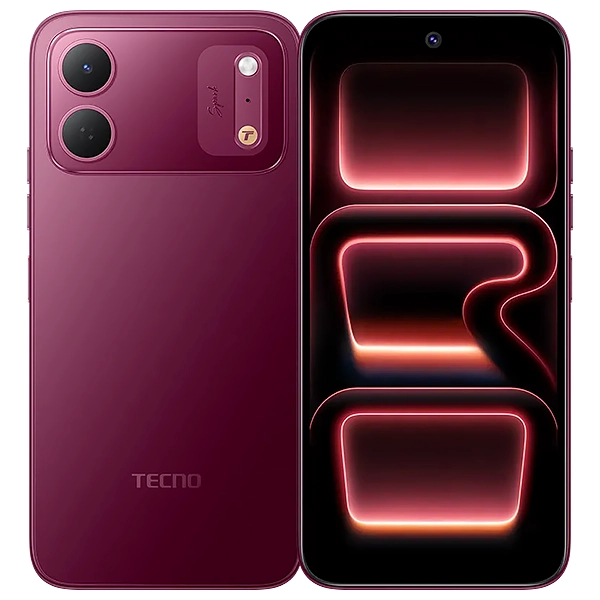 Tecno Spark 50C in burgundy red